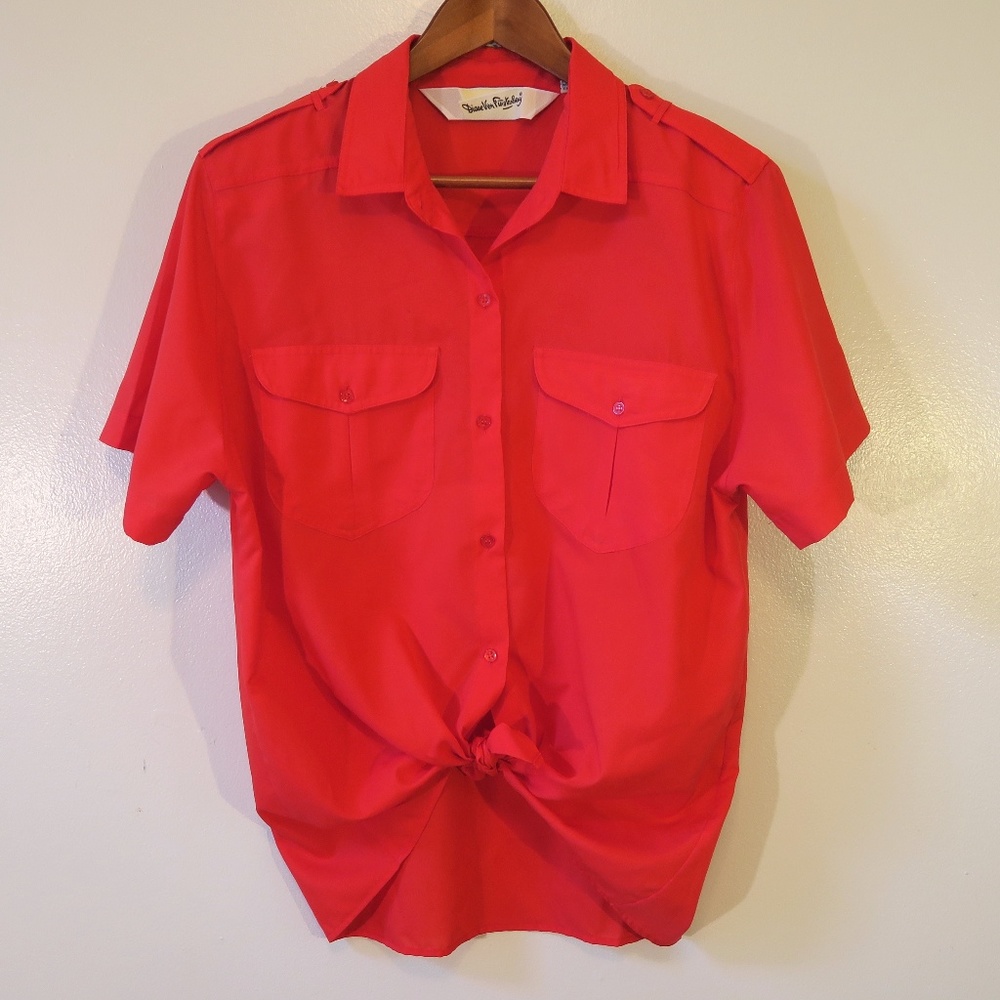 [Diane Von Furstenberg] Vintage Red Blouse Size 12